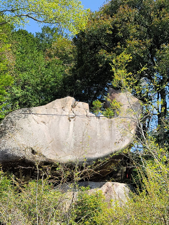 丸山神社のふな岩（住宅側から撮影）